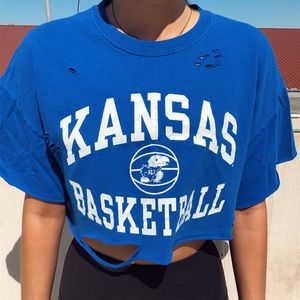 Kansas Basketball Cropped Shirt